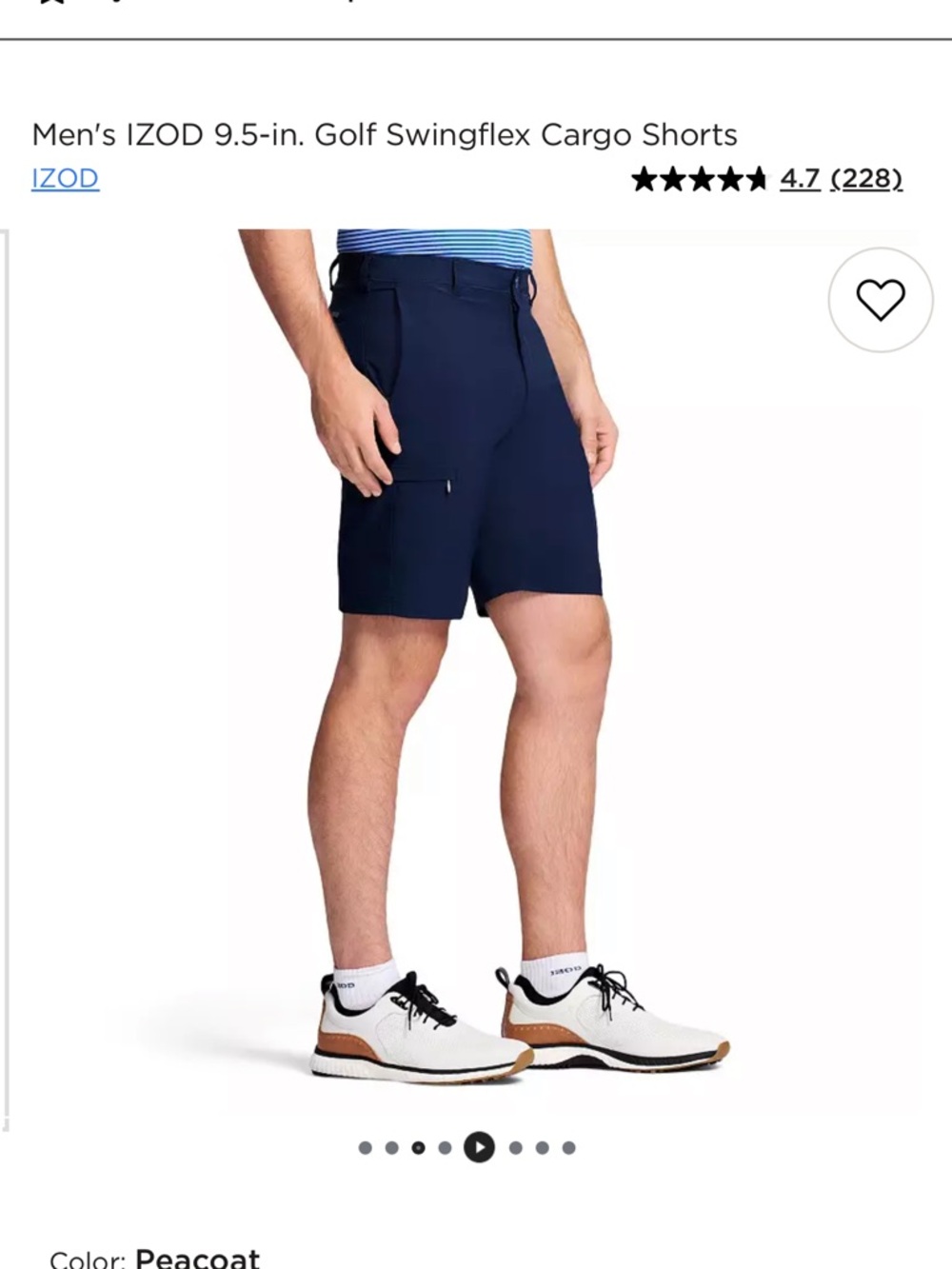Izod Peacoat Men’s Cargo Shorts